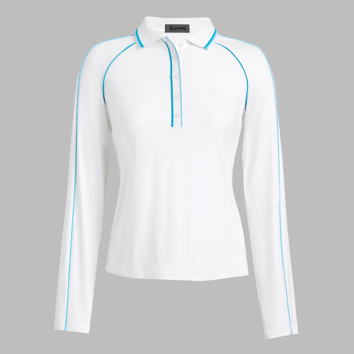 Contrast Trim Silky Tech Long Sleeve Polo