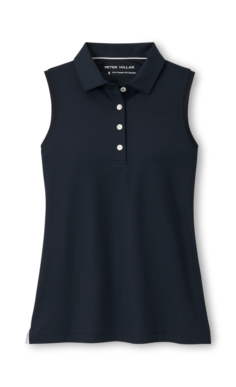 Banded Sport Mesh Sleeveless Button Polo