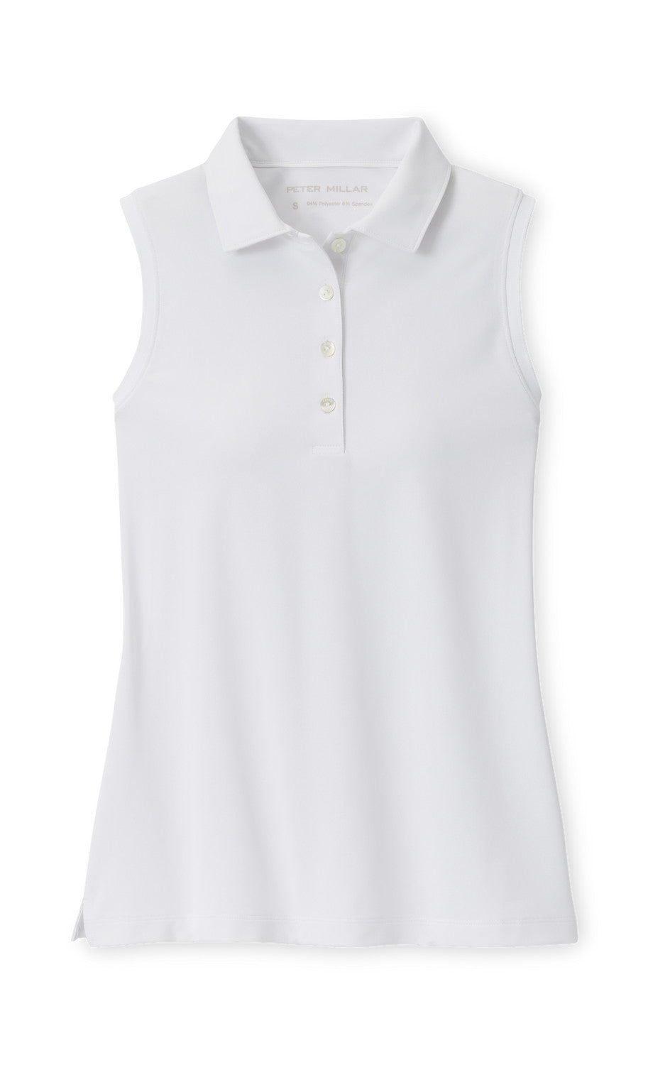 Banded Sport Mesh Sleeveless Button Polo