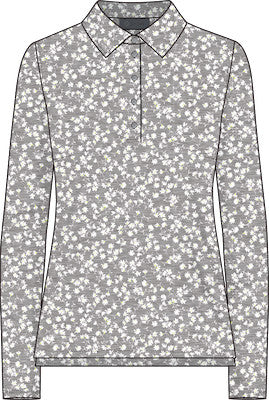 Disty Floral Long Sleeve Polo