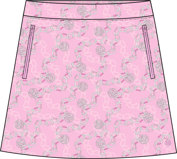 Floral Silky Tech Nylon A-Line Skort