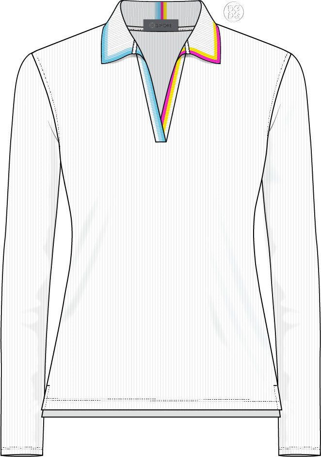 Johnny Ribbed Tech Long Sleeve Polo