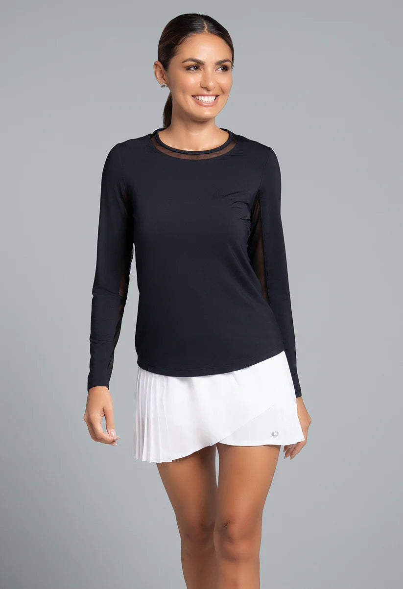 Long Sleeve Crew Neck with Mesh