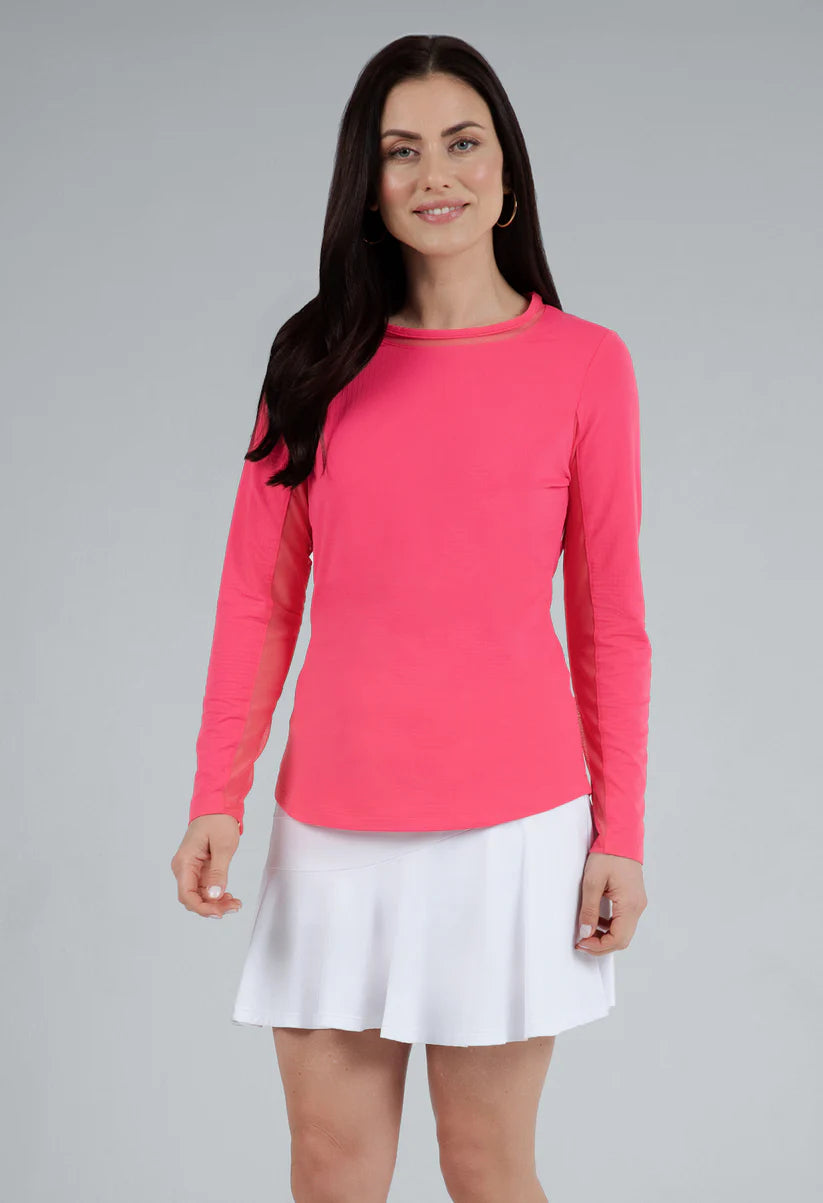 Long Sleeve Crew Neck with Mesh