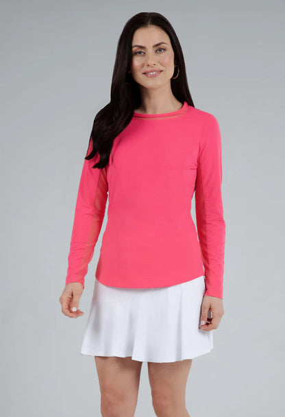 Long Sleeve Crew Neck with Mesh